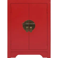 vidaXL Mesita de noche madera de Paulownia 38x28x52 cm Rojo Clearance