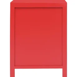vidaXL Mesita de noche madera de Paulownia 38x28x52 cm Rojo Clearance