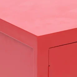 vidaXL Mesita de noche madera de Paulownia 38x28x52 cm Rojo Clearance