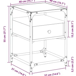vidaXL Mesas-Mesita de noche madera de ingeniería 40x40x55 cm