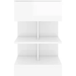vidaXL Mesita de noche madera contrachapada blanco brillo 40x35x65 cm Blanco brillante Outlet