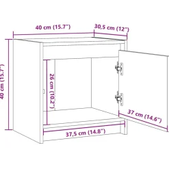 vidaXL Mesita de noche madera maciza de pino 40x30,5x40 cm Natural Online