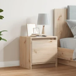 vidaXL Mesita de noche madera maciza de pino 40x30,5x40 cm Natural Online