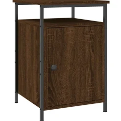 vidaXL Mesita de noche madera contrachapada marrón roble 40x42x60 cm Marrón roble Clearance
