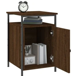vidaXL Mesita de noche madera contrachapada marrón roble 40x42x60 cm Marrón roble Clearance