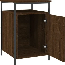vidaXL Mesita de noche madera contrachapada marrón roble 40x42x60 cm Marrón roble Clearance