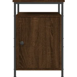 vidaXL Mesita de noche madera contrachapada marrón roble 40x42x60 cm Marrón roble Clearance