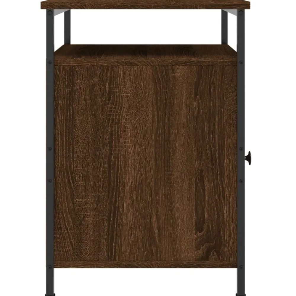 vidaXL Mesita de noche madera contrachapada marrón roble 40x42x60 cm Marrón roble Clearance