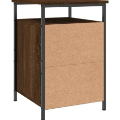 vidaXL Mesita de noche madera contrachapada marrón roble 40x42x60 cm Marrón roble Clearance