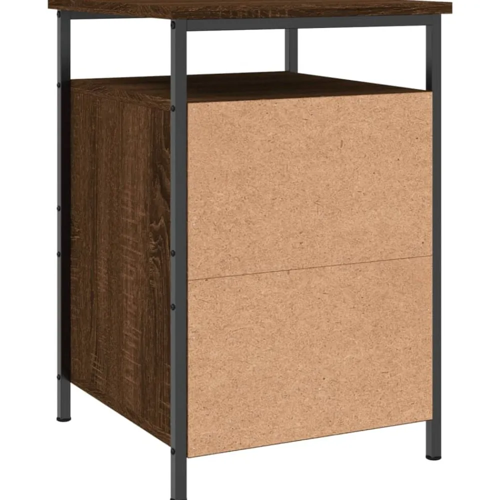 vidaXL Mesita de noche madera contrachapada marrón roble 40x42x60 cm Marrón roble Clearance