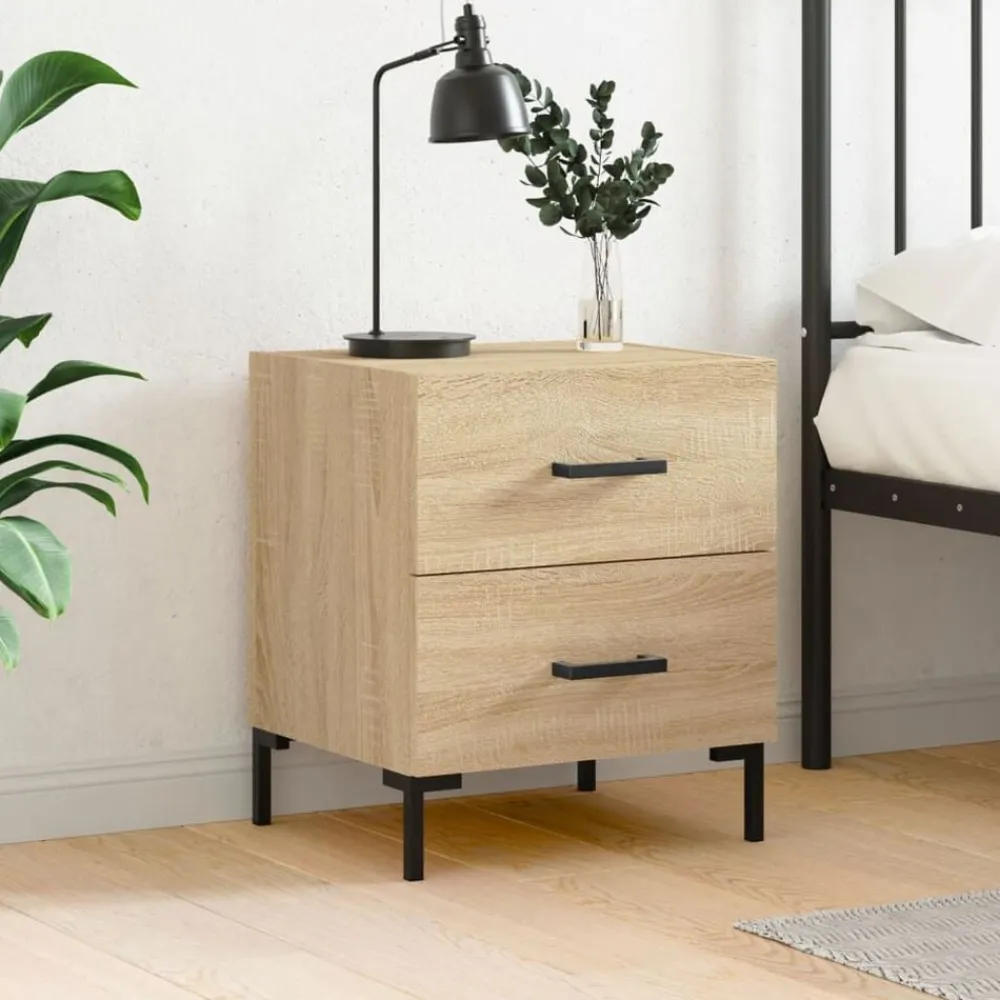 vidaXL Mesita de noche madera de ingeniería 40x35x47,5 cm Roble Sonoma Outlet