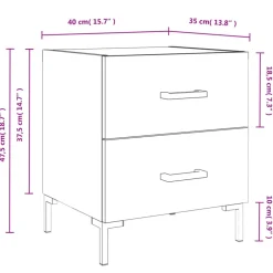 vidaXL Mesita de noche madera de ingeniería 40x35x47,5 cm Roble Sonoma Outlet