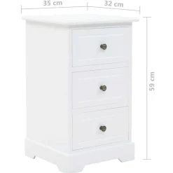 vidaXL Mesas-Mesita de noche MDF y madera de pino 35x32x59 cm