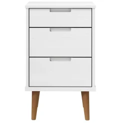 vidaXL Mesas-Mesita de noche MOLDE madera maciza de pino blanca 40x35x65 cm