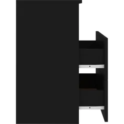 vidaXL Mesita de noche negra 50x32x60 cm Negro New