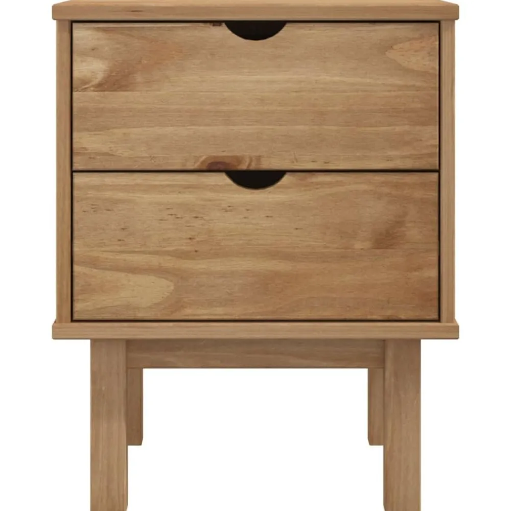 vidaXL Mesita de noche OTTA madera maciza de pino 45x39x57 cm Marrón Outlet