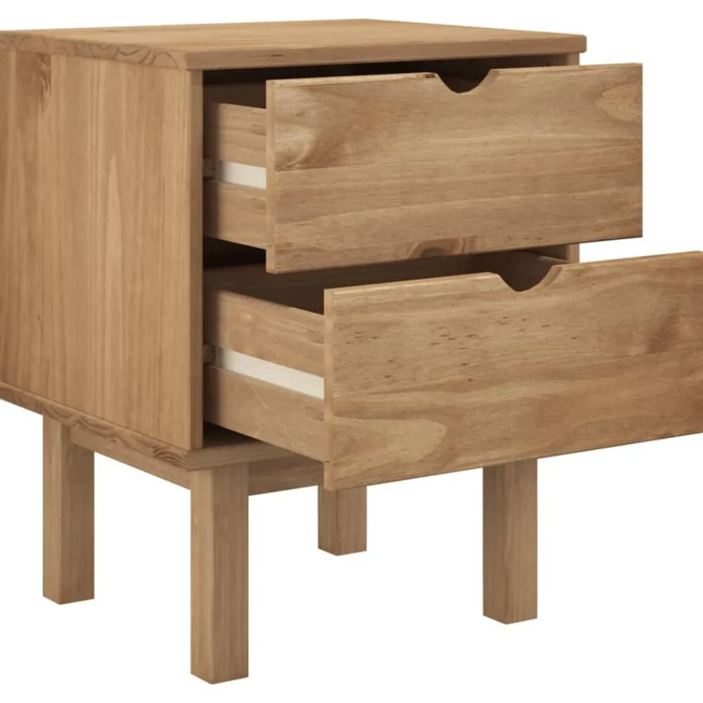 vidaXL Mesita de noche OTTA madera maciza de pino 45x39x57 cm Marrón Outlet