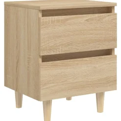 vidaXL Mesas-Mesita de noche patas madera maciza 40x35x50 cm