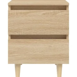 vidaXL Mesas-Mesita de noche patas madera maciza 40x35x50 cm