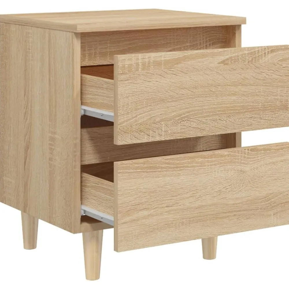 vidaXL Mesas-Mesita de noche patas madera maciza 40x35x50 cm