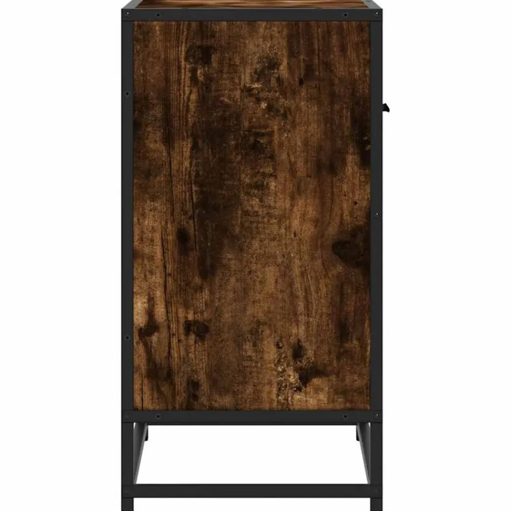 vidaXL Mesita de noche 60x31x60 cm madera contrachapada Roble ahumado Discount