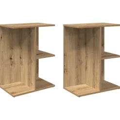 vidaXL Mesas-Mesita noche 2 uds madera ingeniería 46,5x29x61cm