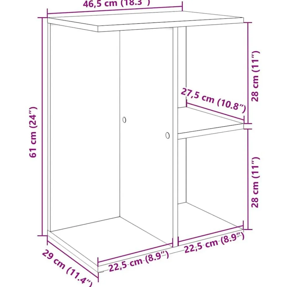 vidaXL Mesas-Mesita noche 2 uds madera ingeniería 46,5x29x61cm