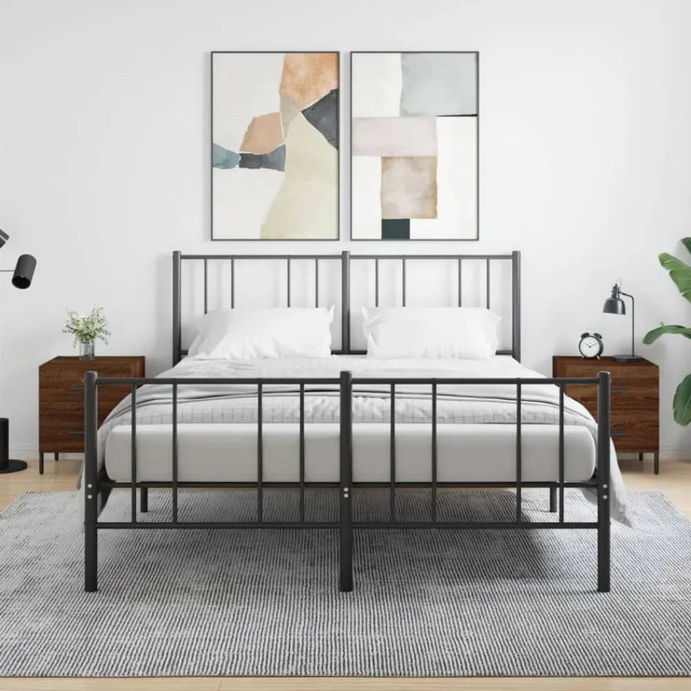 vidaXL Mesas-Mesita noche 2 uds madera ingeniería marrón roble 40x35x47,5 cm