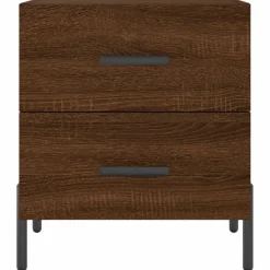vidaXL Mesas-Mesita noche 2 uds madera ingeniería marrón roble 40x35x47,5 cm