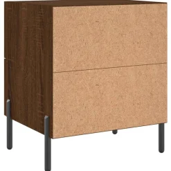 vidaXL Mesas-Mesita noche 2 uds madera ingeniería marrón roble 40x35x47,5 cm