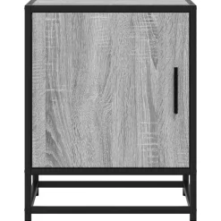 vidaXL Mesas-Mesita noche madera de ingeniería 40x31x50 cm metal