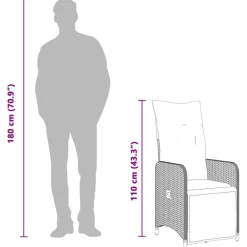 vidaXL Muebles De Jardín-Mesita y sillas jardín 5 pzas y cojines ratán sintético negro