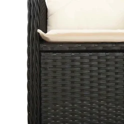 vidaXL Muebles De Jardín-Mesita y sillas jardín 5 pzas y cojines ratán sintético negro