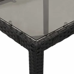 vidaXL Muebles De Jardín-Mesita y sillas jardín 5 pzas y cojines ratán sintético negro