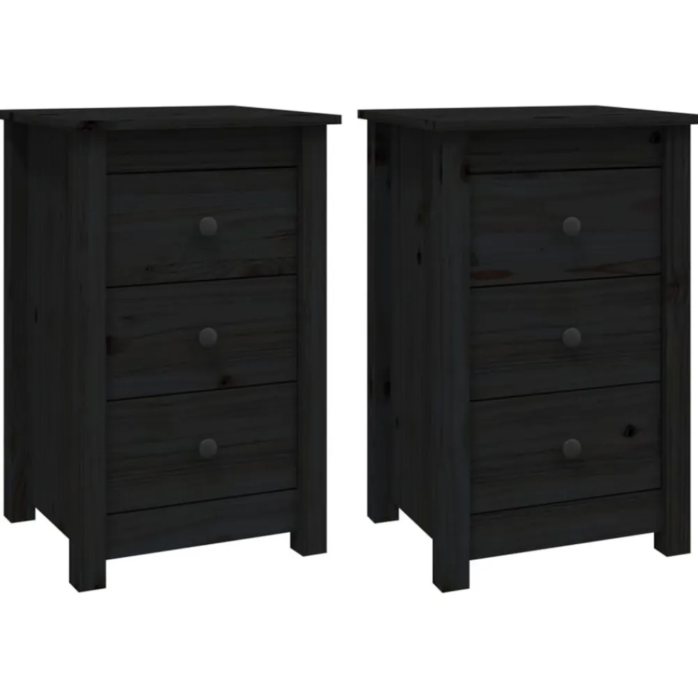 vidaXL Mesas-Mesitas de noche 2 uds madera maciza de pino 40x35x61,5cm