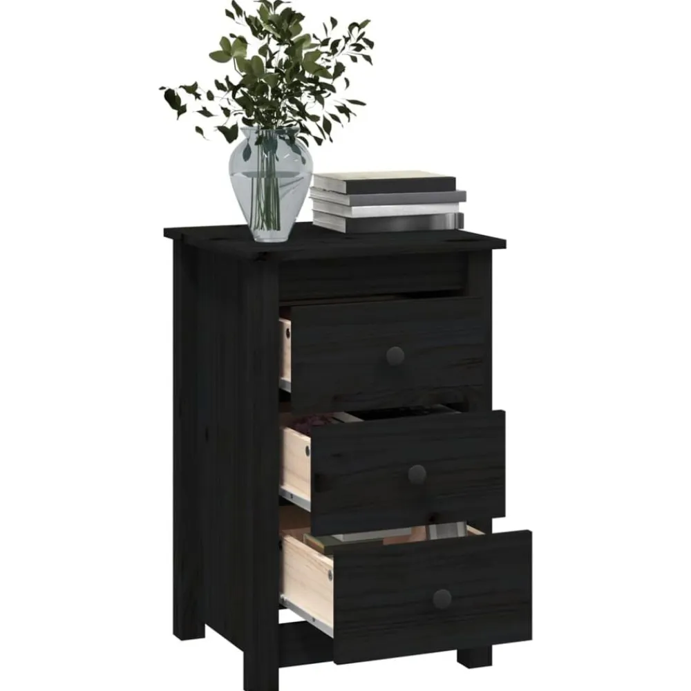 vidaXL Mesas-Mesitas de noche 2 uds madera maciza de pino 40x35x61,5cm