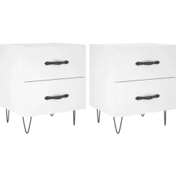 vidaXL Mesitas de noche 2 uds madera ingeniería 40x35x47,5 cm Blanco Online
