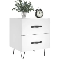 vidaXL Mesitas de noche 2 uds madera ingeniería 40x35x47,5 cm Blanco Online