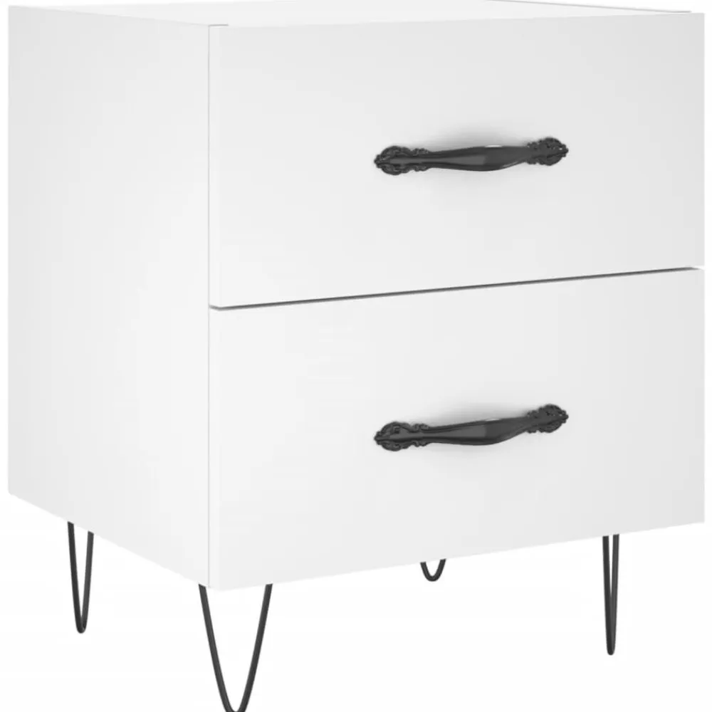 vidaXL Mesitas de noche 2 uds madera ingeniería 40x35x47,5 cm Blanco Online