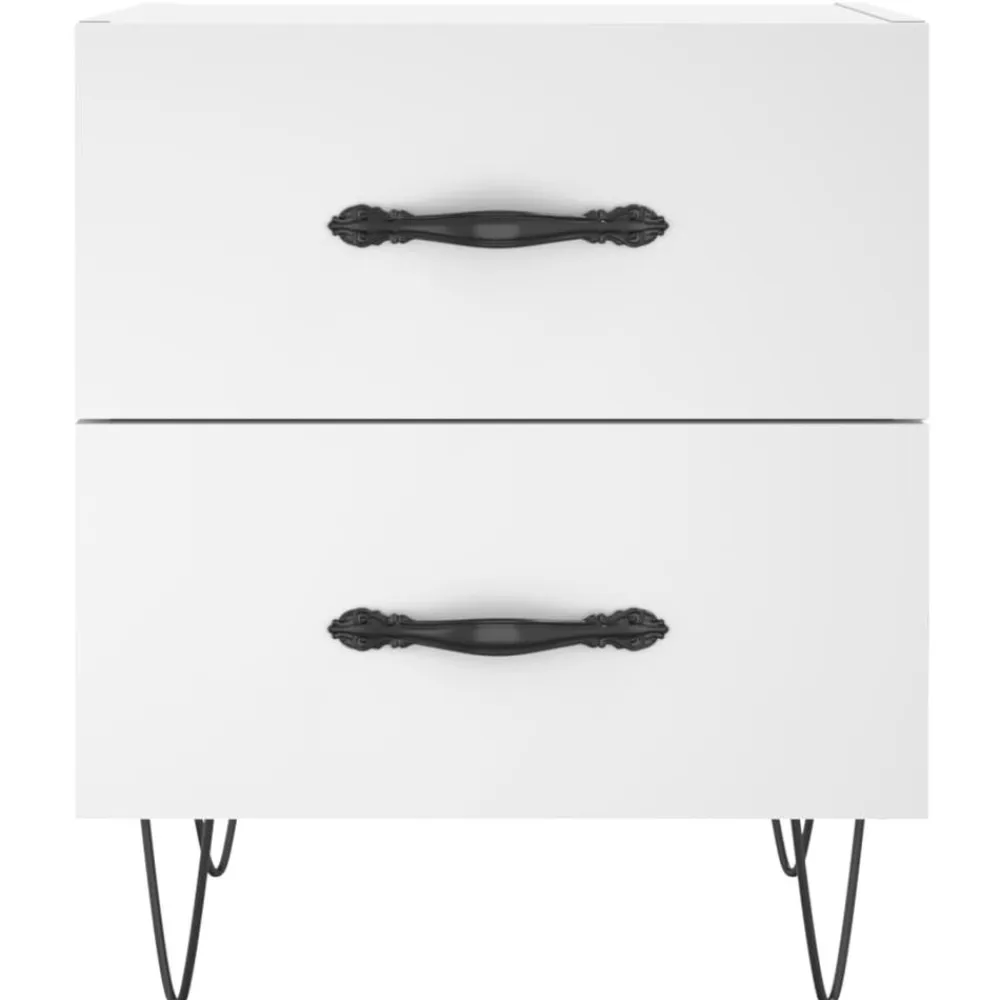 vidaXL Mesitas de noche 2 uds madera ingeniería 40x35x47,5 cm Blanco Online