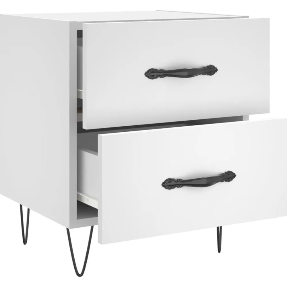 vidaXL Mesitas de noche 2 uds madera ingeniería 40x35x47,5 cm Blanco Online