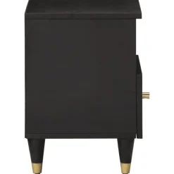 vidaXL Mesitas de noche 2 uds madera maciza de mango 40x33x46 cm Negro New