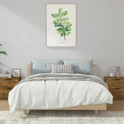 vidaXL Mesitas de noche 2 uds madera contrachapada color Roble ahumado Sale