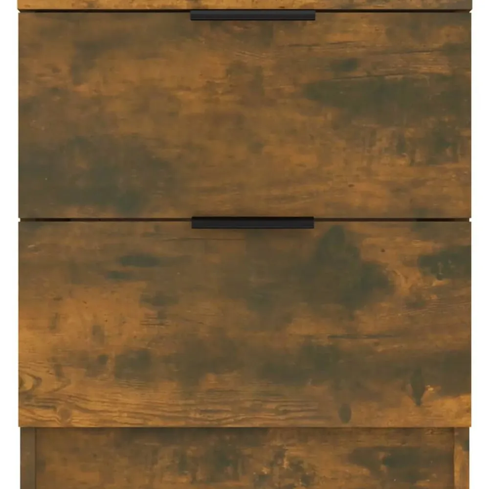 vidaXL Mesitas de noche 2 uds madera contrachapada color Roble ahumado Sale
