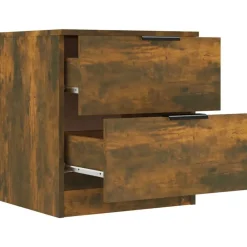 vidaXL Mesitas de noche 2 uds madera contrachapada color Roble ahumado Sale