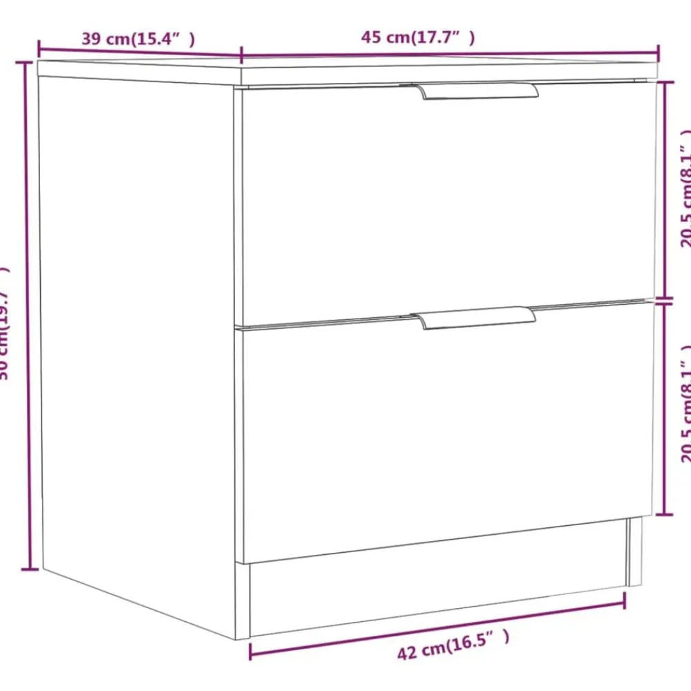 vidaXL Mesitas de noche 2 uds madera contrachapada color Roble ahumado Sale