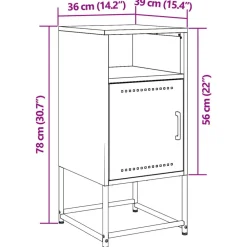 vidaXL Mesas-Mesitas de noche 2 uds acero mostaza 36x39x78 cm