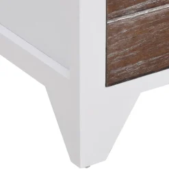 vidaXL Mesas-Mesitas de noche con 2 cajones 2 unidades marrón y blanco
