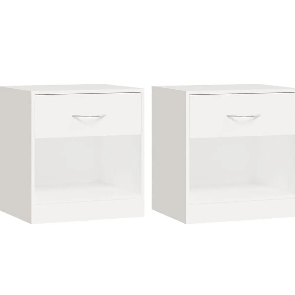 vidaXL Mesitas de noche con cajón 2 unidades blancas Blanco Best