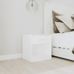 vidaXL Mesitas de noche con cajón 2 unidades blancas Blanco Best